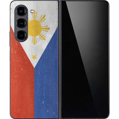 Philippines Flag Distressed Galaxy Z Fold5 5G Skin